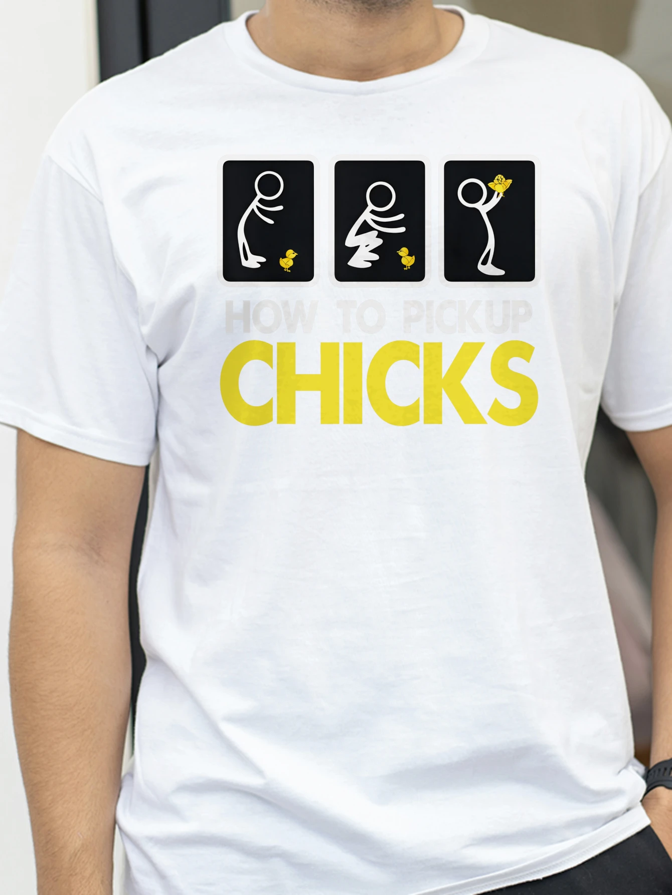 

How To Pick Up Chicks Shirt Cute Pick Chicks 101 T-Shirt Cotton Tops & Tees For Men Printing Top T-Shirts Casual Hip Hop