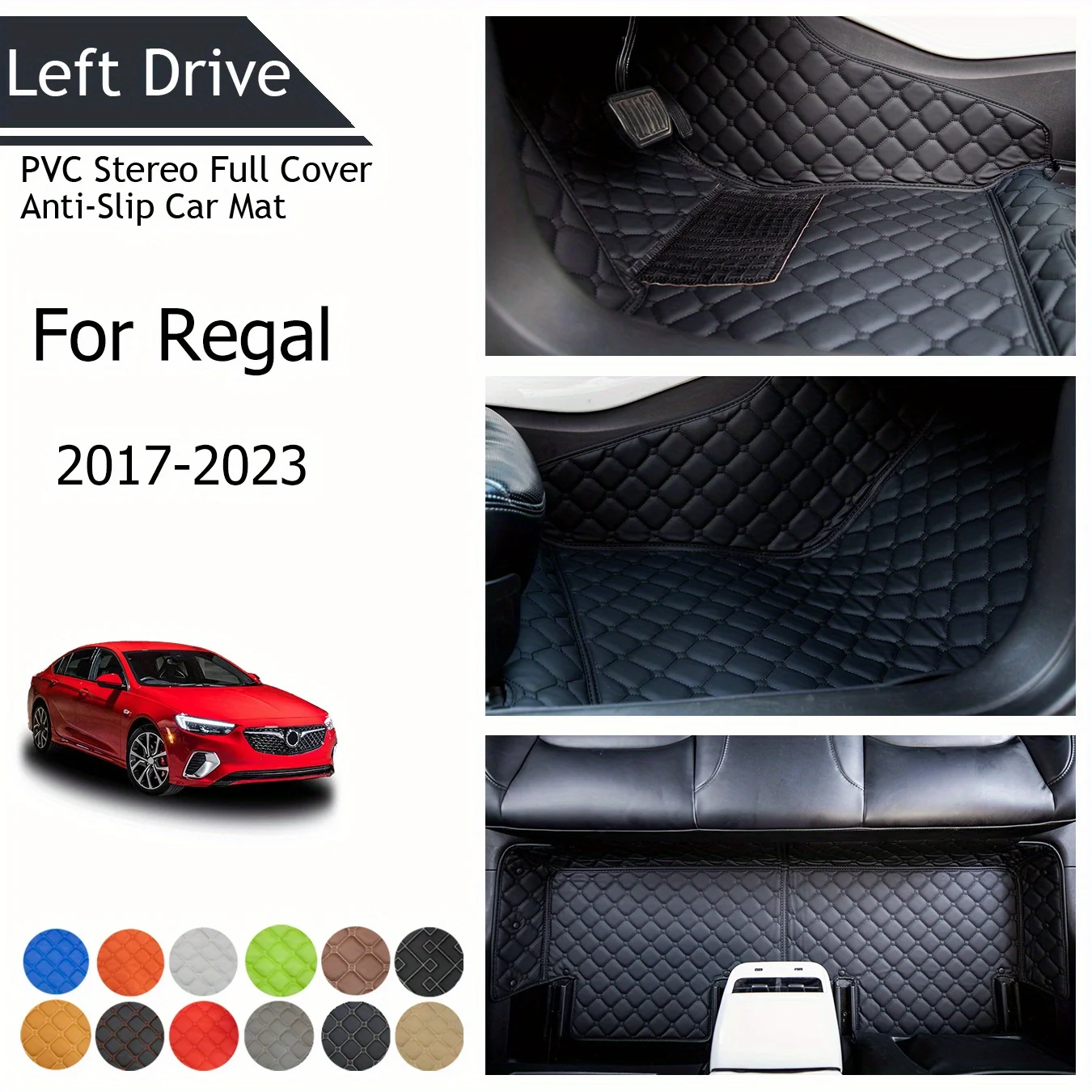 

TEGART 【LHD】For Buick For Regal 2017-2023 Three Layer PVC Stereo Full Cover Anti-Slip Car Mat Car Floor Mats Car Accessories