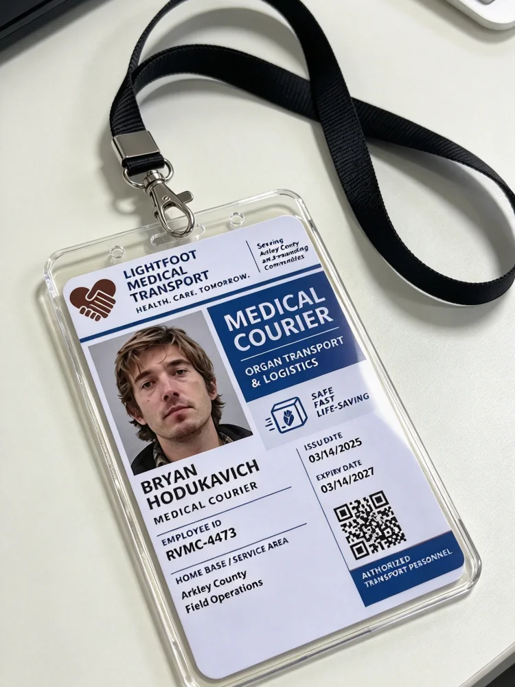 Resident Evil Movie Medical Badge Bryan ID Card Lightfoot Medical Transport ID Badge With Lanyard Halloween Cosplay Accessory