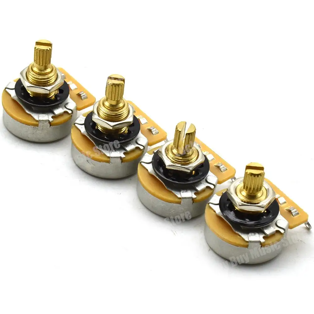 مقياس جهد حجم عمود النحاس للجيتار الكهربائي 10 قطع من النحاس النقي مقياس جهد الجيتار A500K A250K B500K B250K #6