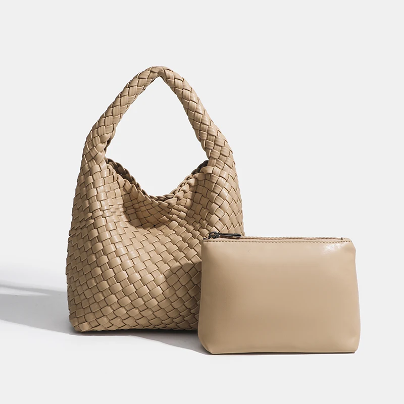 

Luxury Minimalist Women's Leather Bag Solid Color Hand Woven Comfortable Hot Export Tote Bag