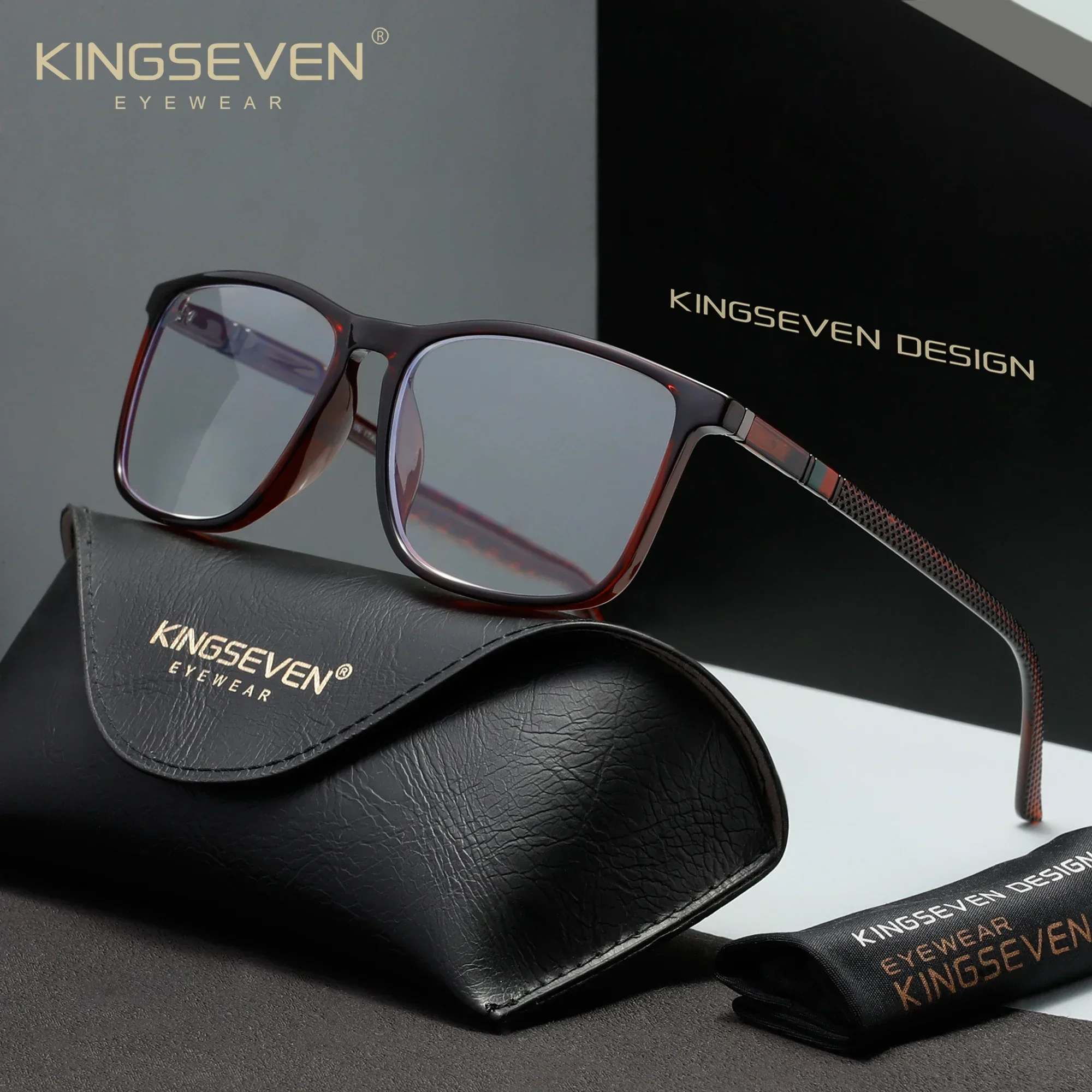 KINGSEVEN Klassische Presbyopie-Brille Rechteckiger Rahmen Lesebrille Unisex Mehrere Stärken +1.0 +1.5 +2.0 +2.5 +3.0 +3.5