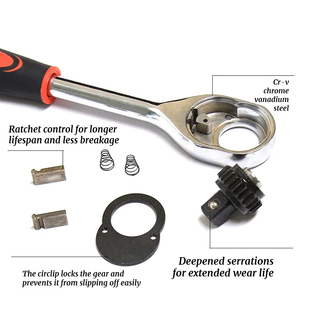 家庭用クイックラチェットレンチ、コンビネーションハードウェアツール12個入り多機能、レンチ修理ツールの完全なセット、車の修理