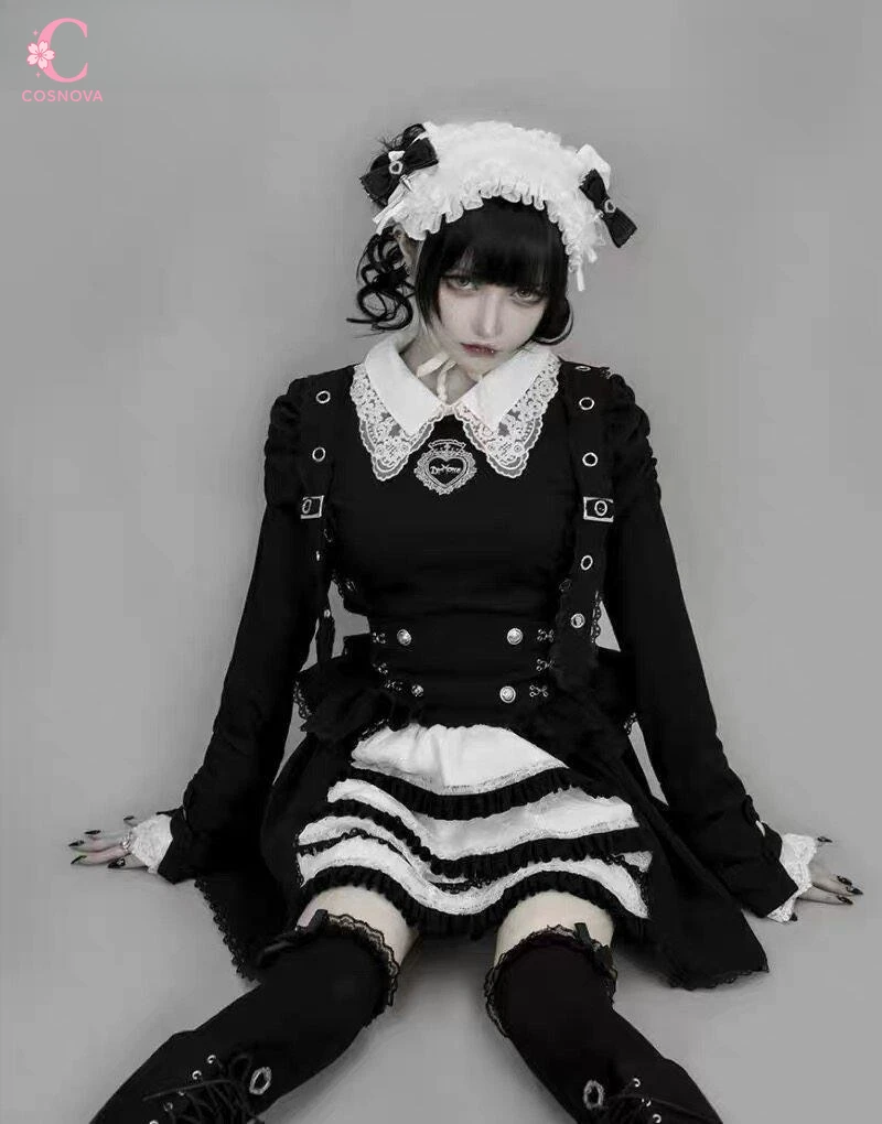 

Harajuku Gothic Punk Lolita Embroidered Mesh Patchwork Base Shirt Women Dark Academia Jirai Kei Long Sleeve Top Trend Streetwear