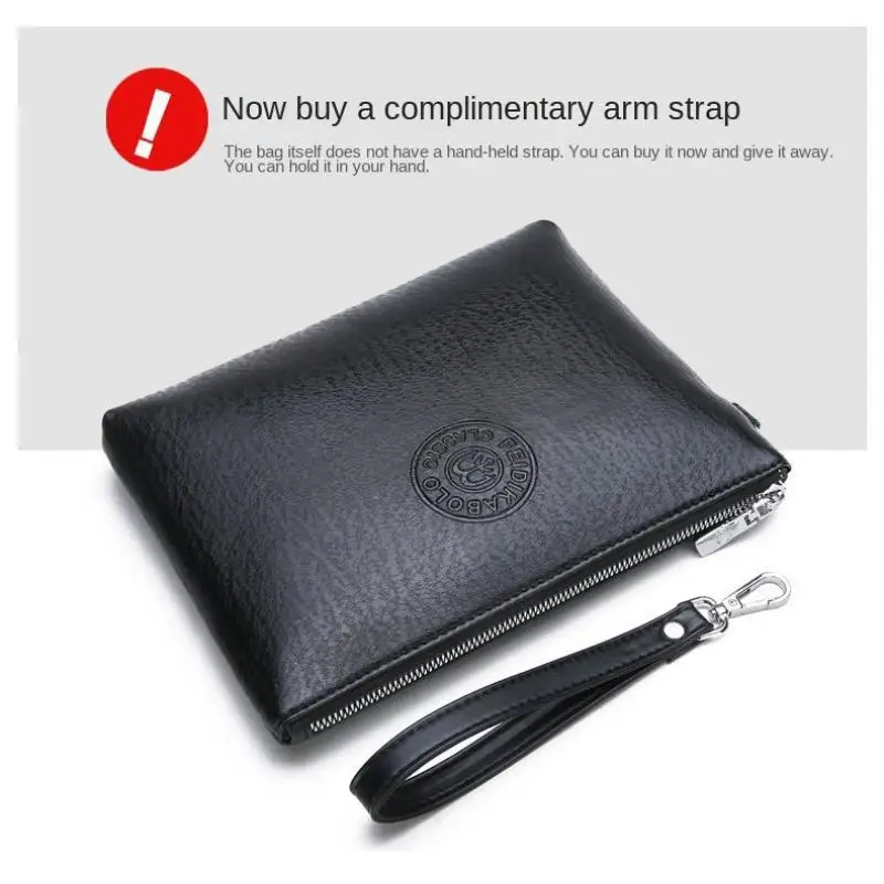 New Business Style Men's Clutch Large Wallet Soft PU Leather Male Wristlet Pack Bag Elegant Leisure Stylish Hand Bags Man Pouch