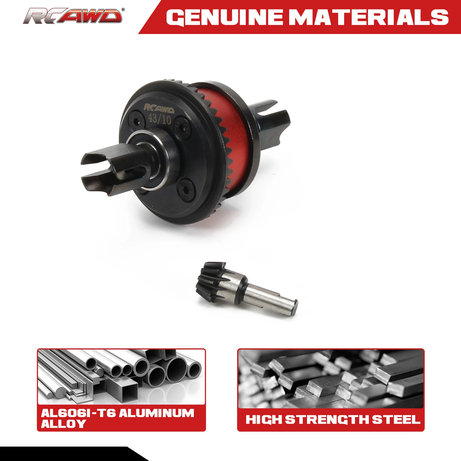 RCAWD F/R Differential Set 10T Main Gear for Arrma 6s 1/7 1/8 Typhon Notorious Talion Kraton Outcast EXB Upgrade Parts