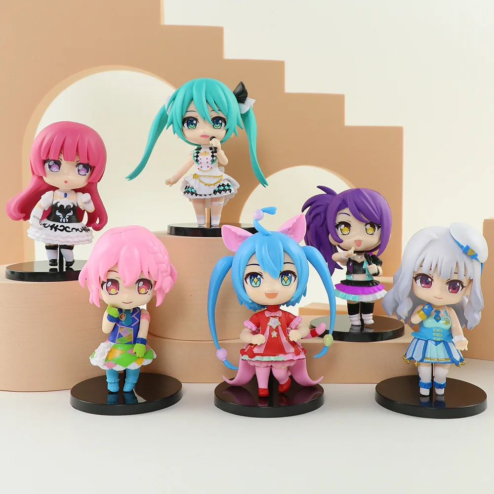 1/6 Stück Neue 9cm Japan Anime Hatsune Miku Luka Actionfiguren PVC-Puppenmodell Spielzeug Handgefertigte Schöne Mädchen Sammlerstücke Geschenke
