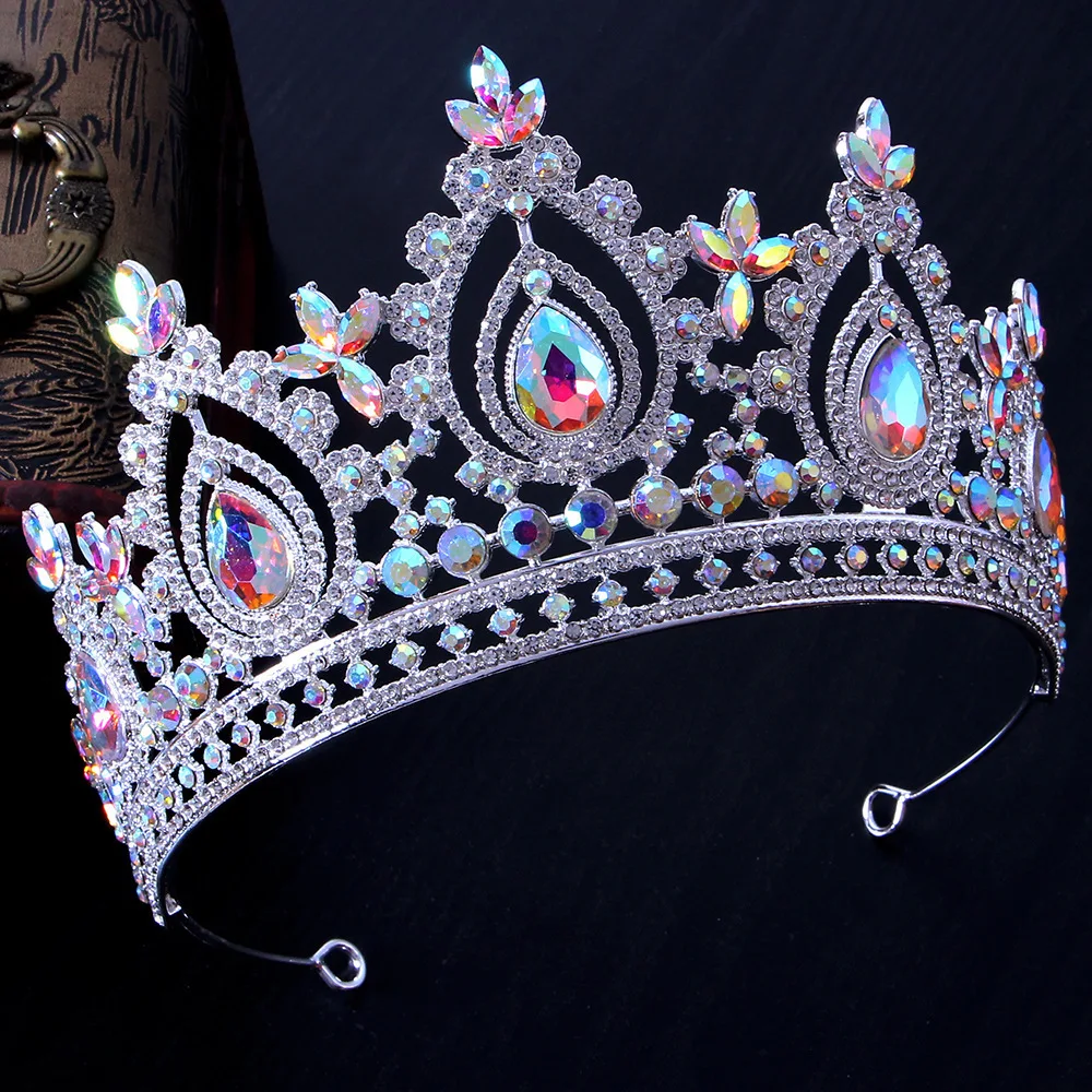 Tiaras de cristal para novias, diademas de boda, Reina real, joyería para el cabello de noche, accesorios de boda