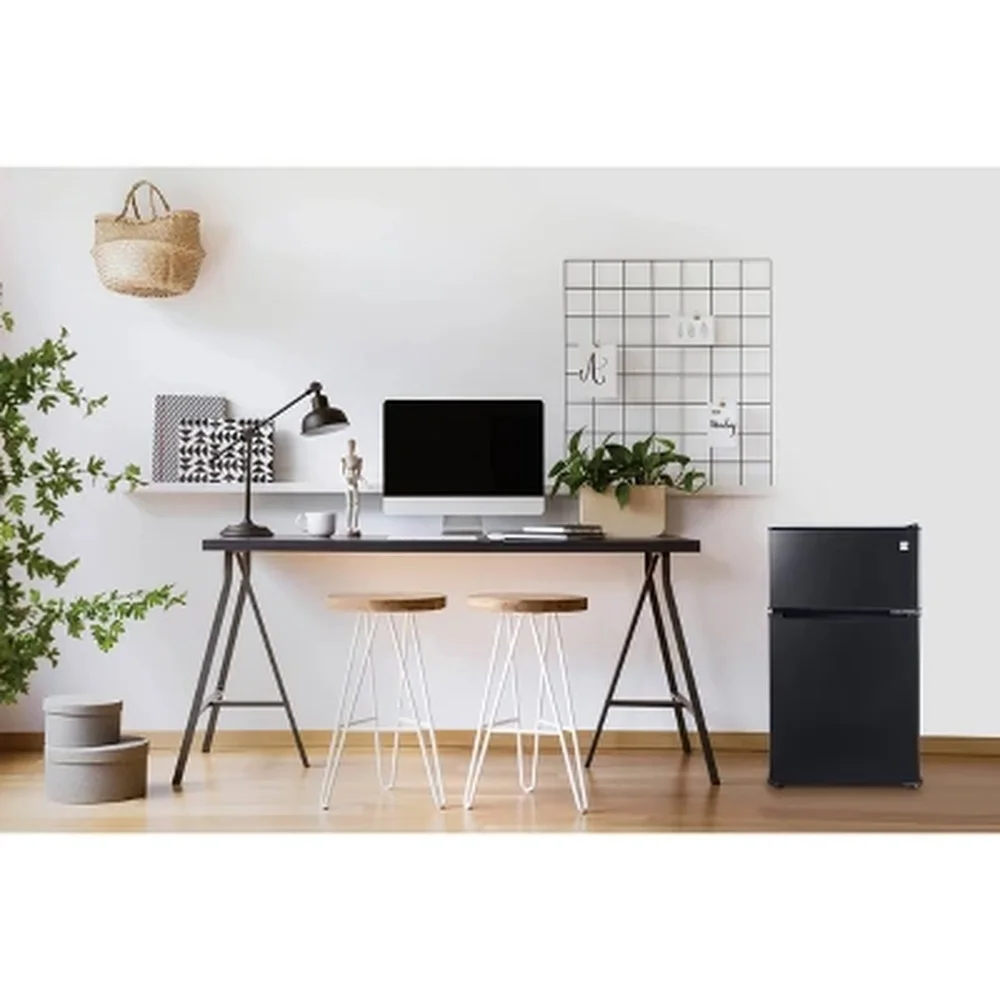 ثلاجة صغيرة بنجمة الطاقة 3.1 قدم مكعب، أرفف قابلة للتعديل لإزالة الصقيع اليدوي، باب قابل للعكس، مساحة مكتبية مثالية للنوم