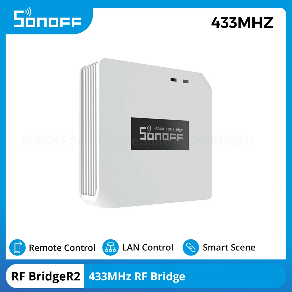 

SONOFF RF BridgeR2 433MHz Smart Home Automation Security Smart Scene RF Remote Controller eWeLink Gateway Support DW2-RF PIR3-RF