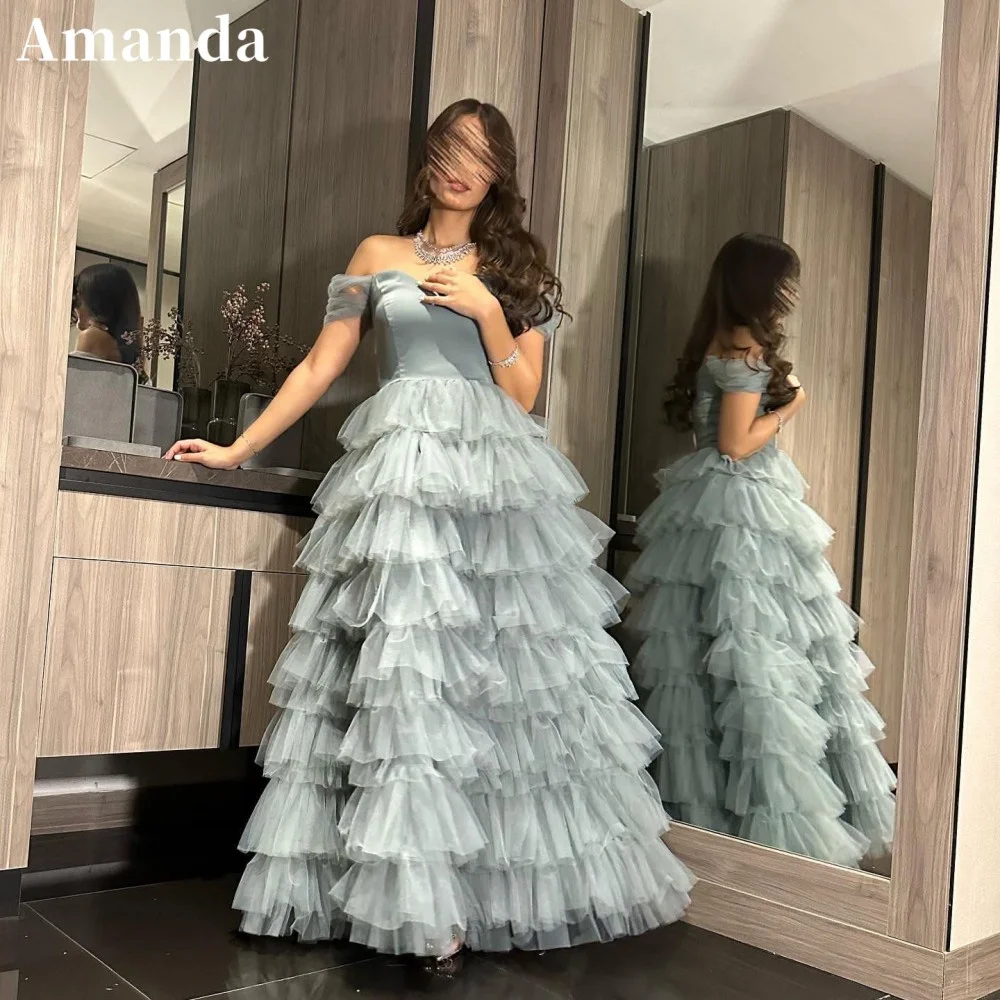 

Amanda Elegantly Slim A-line فساتين سهره فاخره2023 Princess Multilayer Cupcake Prom Dresses Sexy Tube Top Vestidos De Noche