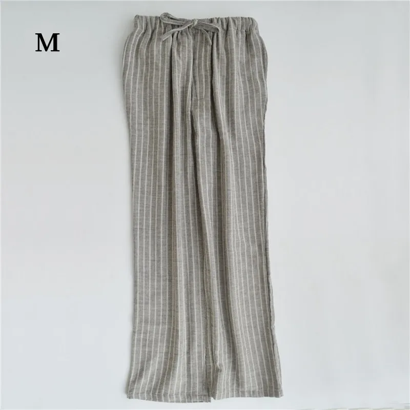 Spring Autumn Couples 100%Cotton Home Pants Male Sleep Bottoms Plus Size Nightwear Trousers Men Casual Striped Lounge Pants