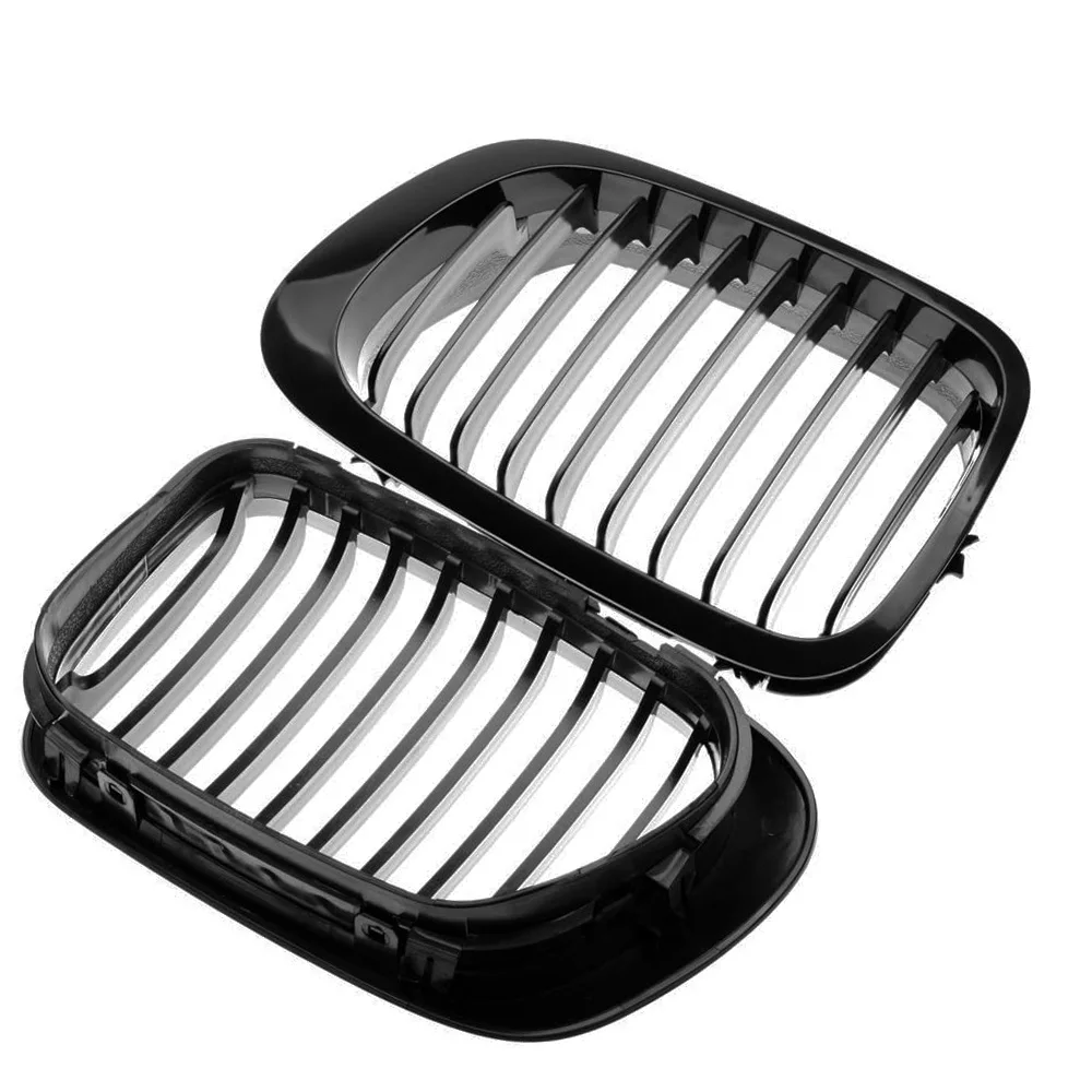 Left Right Front Hood Kidney Grille Grill Replacement Single Line Center Grills  For BMW E46 2-Door 1999-2002 Car Accessories