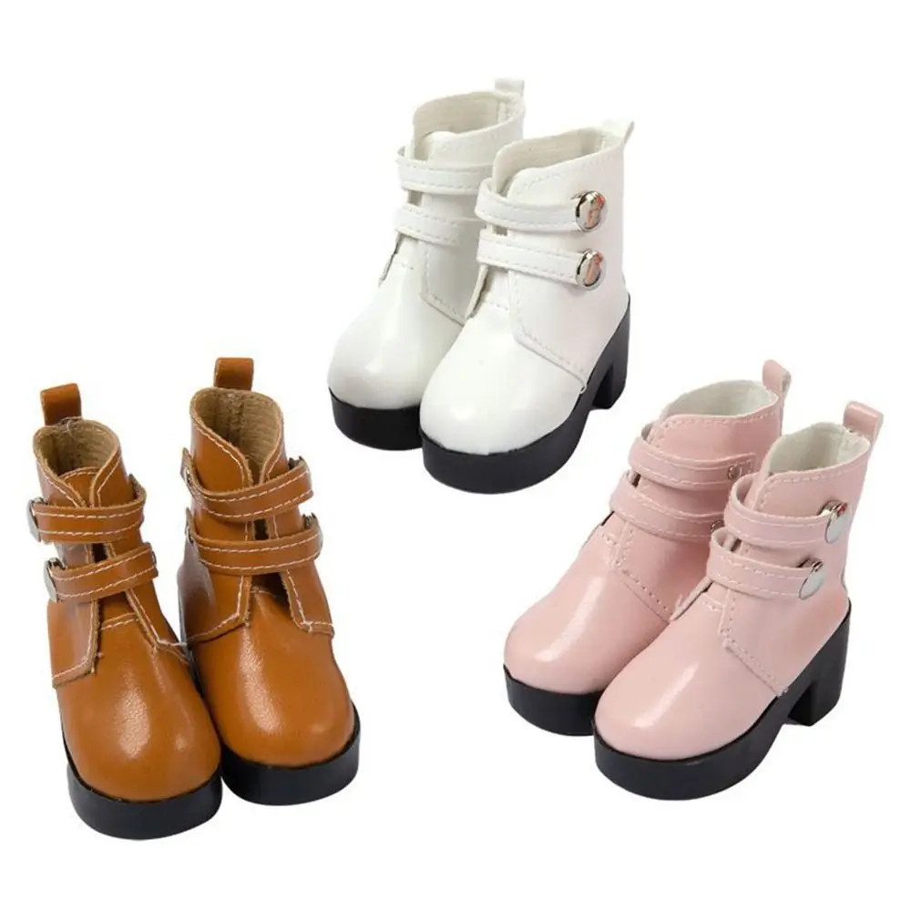 Fashion Bjd Doll Shoes 1/3 Dolls Accessories PU Leather Rivet Martin Boots For 18-inch Doll Clothes 1/6 BJD Doll Wearing Shoes