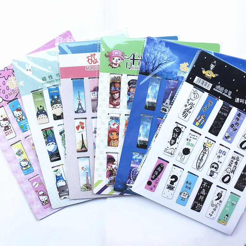 18 Pcs/Set Cat Tower Magnet Magnetic Bookmarks Cute Magnet Page Markers Page Clips Bookmark for Student Office Reading