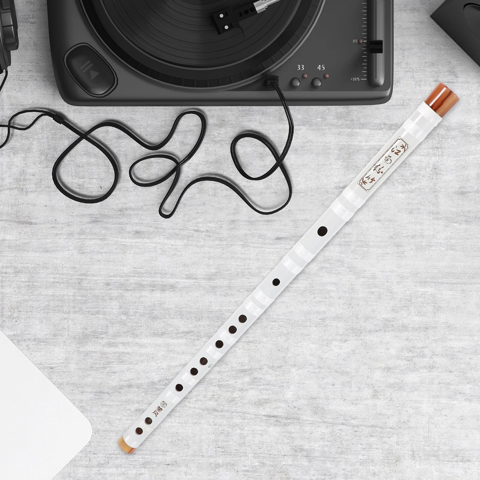 

Bamboo Flute White Professional Lightweight Flute for Beginners Students Adults Musical Instrument for School Band