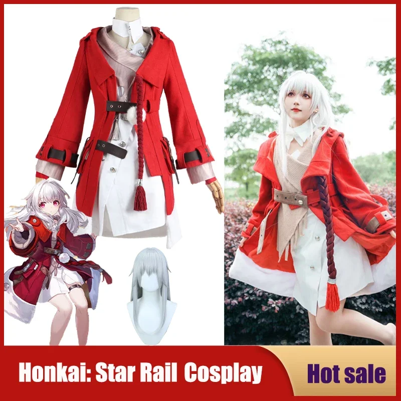 

New Game Honkai: Star Rail Cos Clara Cosplay Costume Girl Women Suit Dress Wig Halloween Carnival Party Kelala Roleplay Outfits