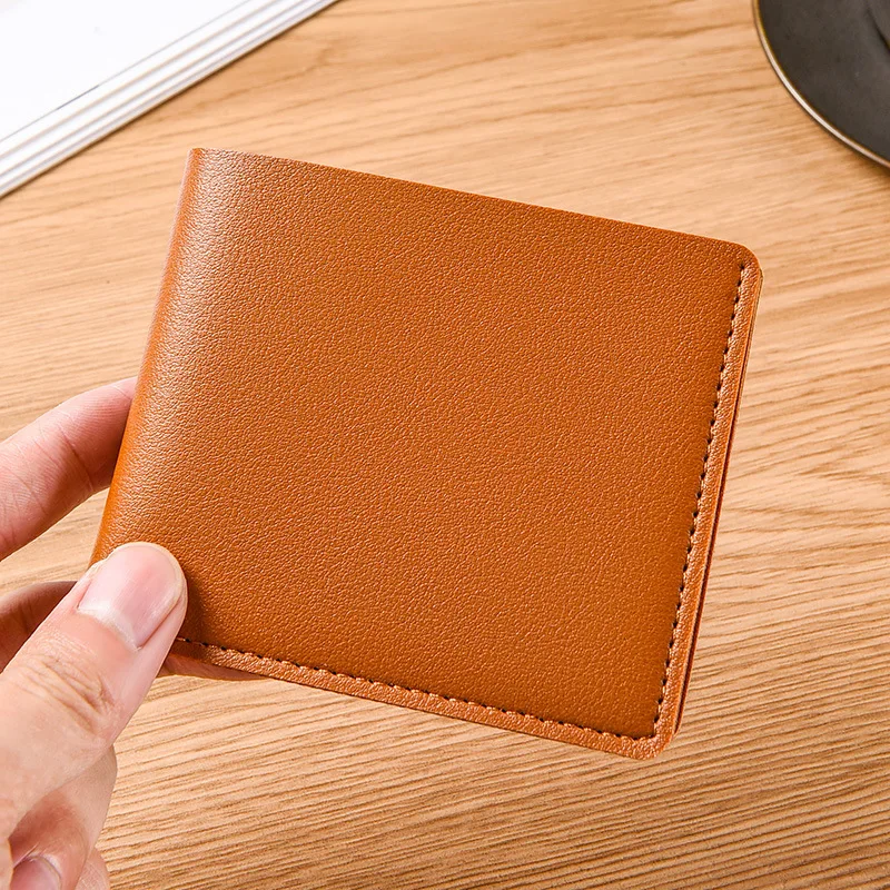 

New PU Leather Clutch Small Bifold wallet for Men Short Simple Purse Ultra Thin Credit Card Bag Coin Purse with Card Holder