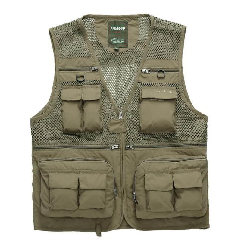 

Militarily Vests Summer Men Tactical Tops Quick-drying Mesh Multi-pocket Sleeveless Jackets Baggy Casual Waistcoat Men Clothing