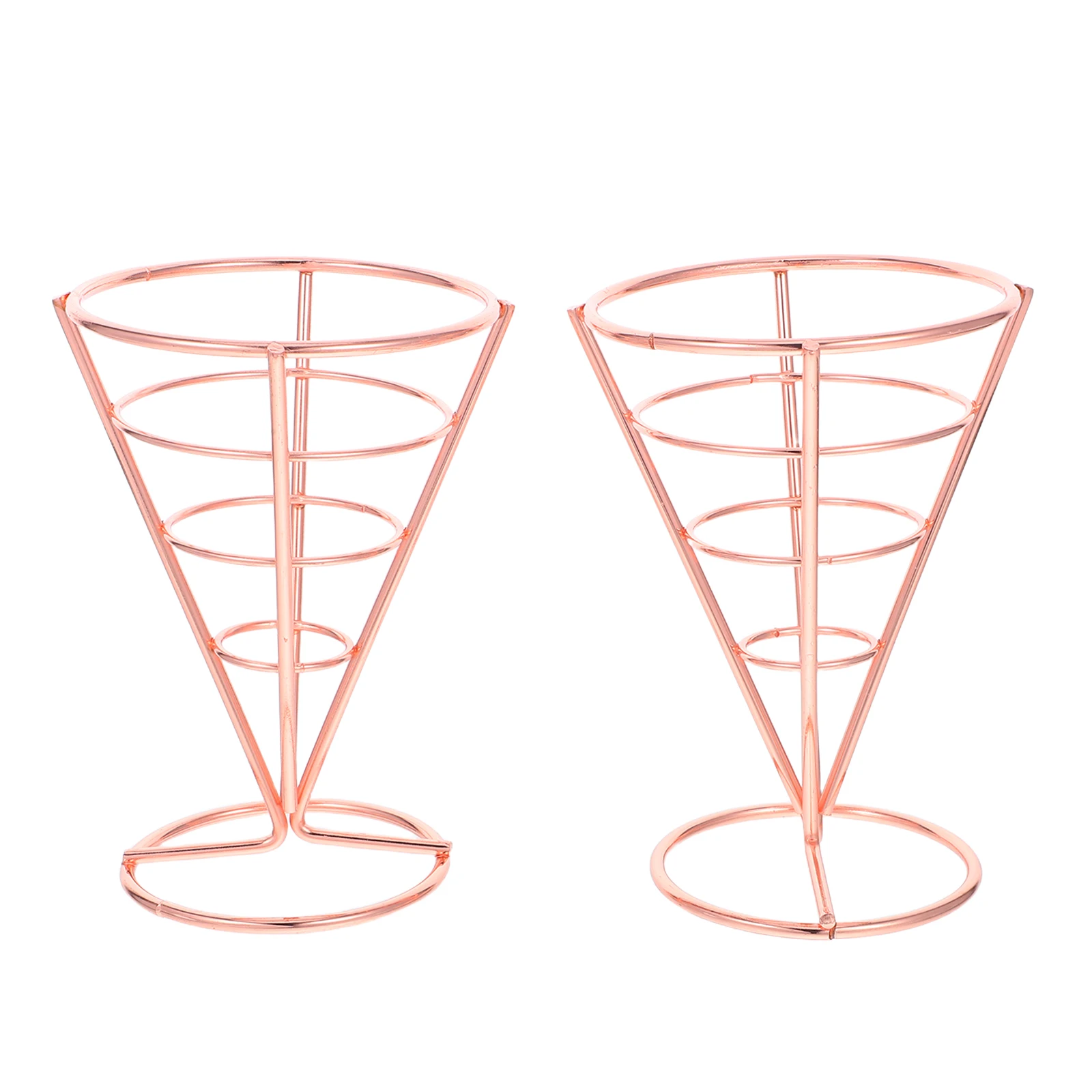 

2 Pcs French Fries Basket Cutlery Chips Chicken Display Rack Cup Holder Fry Stainless Steel Formal Car Halloween