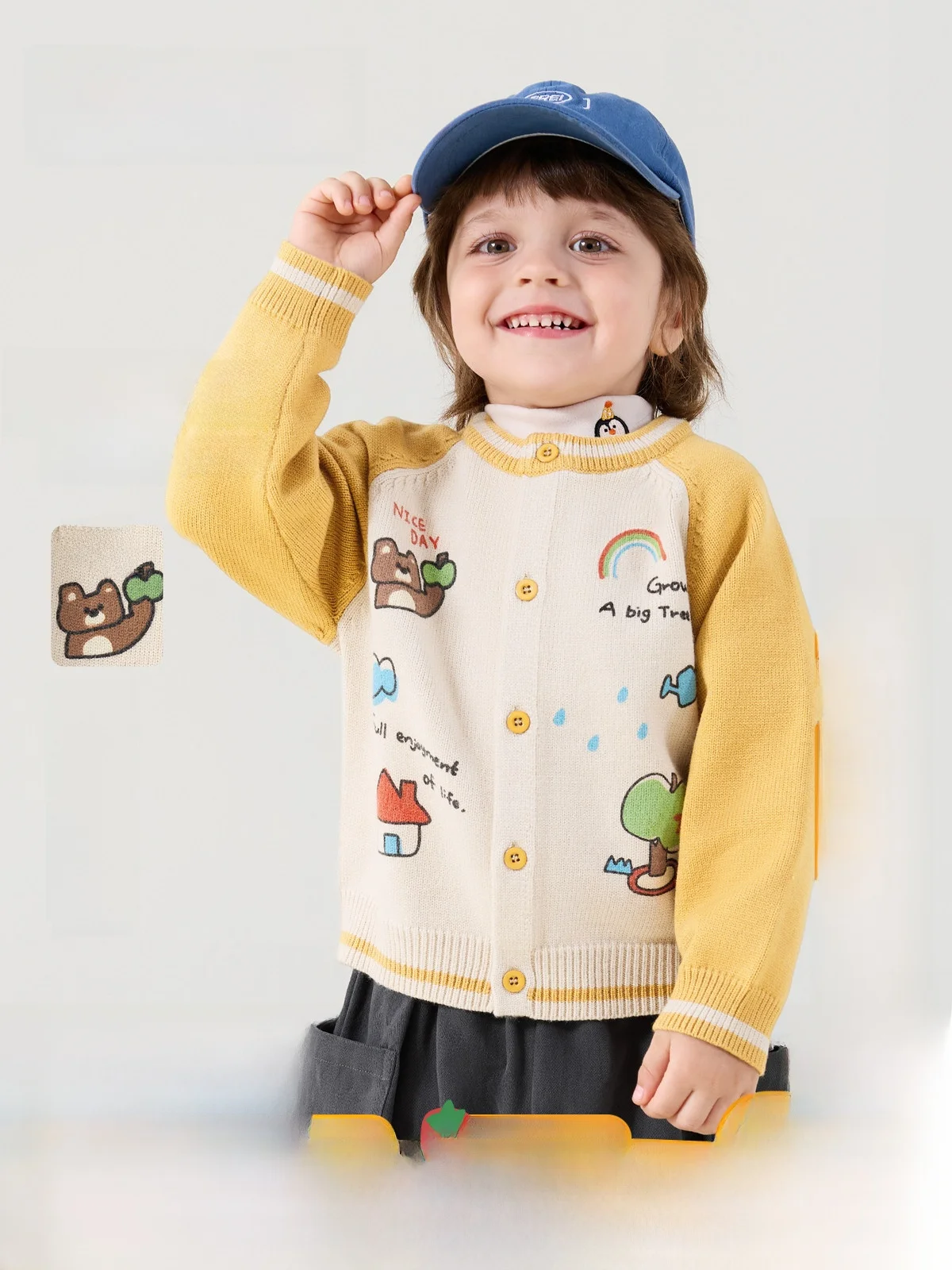 dudujia-children's-knitted-sweater-2026-autumn-cartoon-style-boys-girls-long-sleeve-casual-comfortable-polyester-blend-baby-c