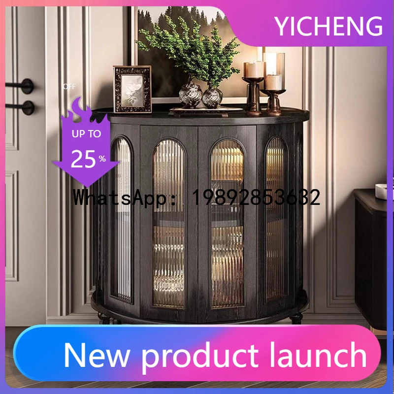 

QQ French retro entrance table antique living room against the wall solid wood entrance cabinet decorative locker