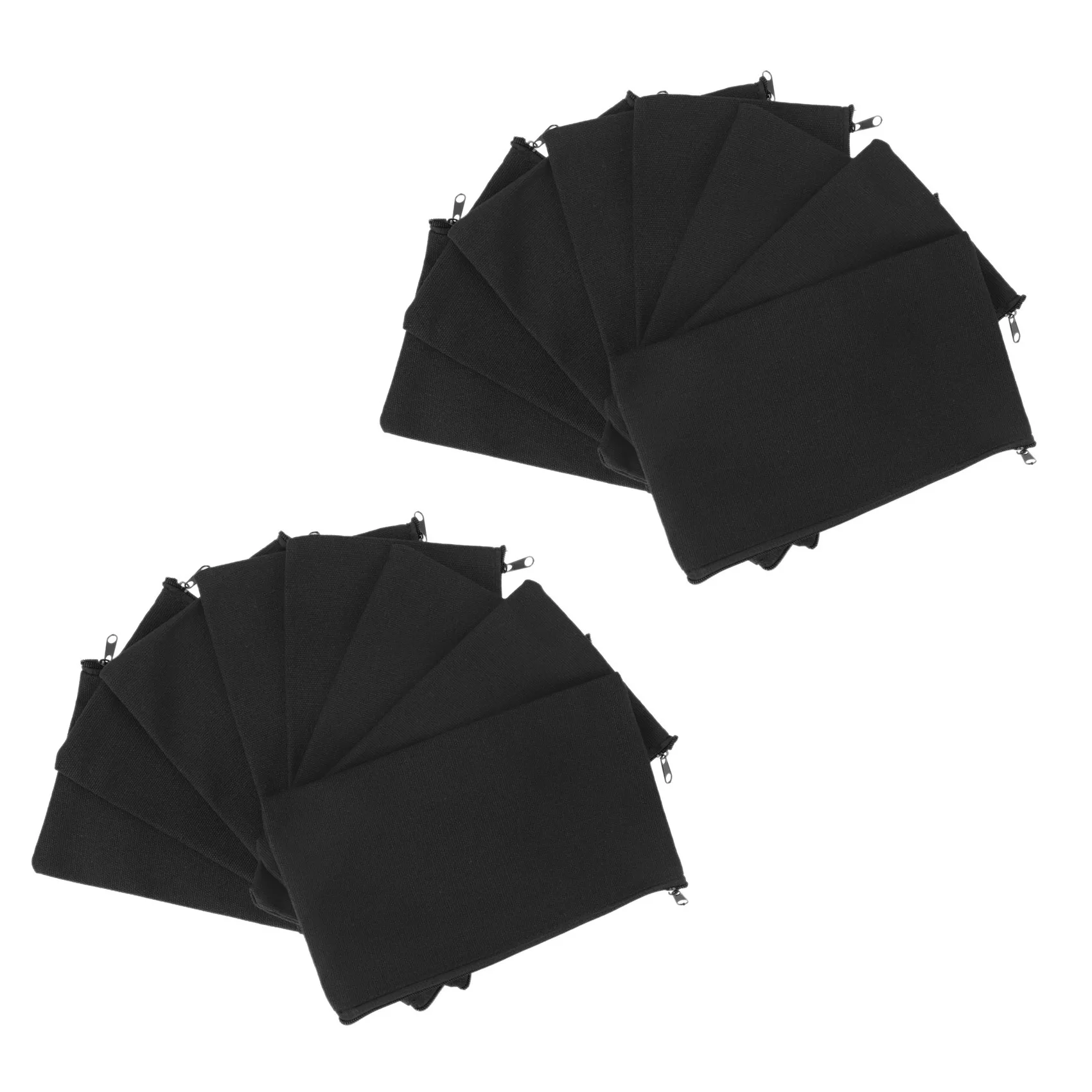 ABRI-80 Pcs Canvas Zipper Pouch Bags Canvas Makeup Bags Pencil Case Blank DIY Craft Bags For Travel DIY Craft School Black