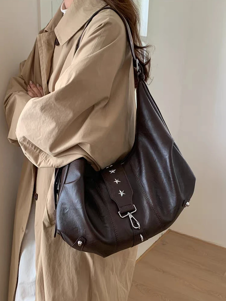 

Elegant Soft Leather Large Capacity Crossbody Bag Women's 2025 New Style Single Shoulder Dumpling Bag Commuter Handbag