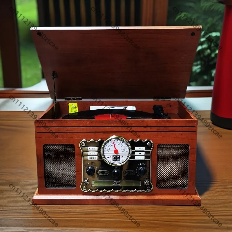 Vintage Multifunctional Turntable Record Player Bluetooth Radio Cassette CD Card All-in-one Audio