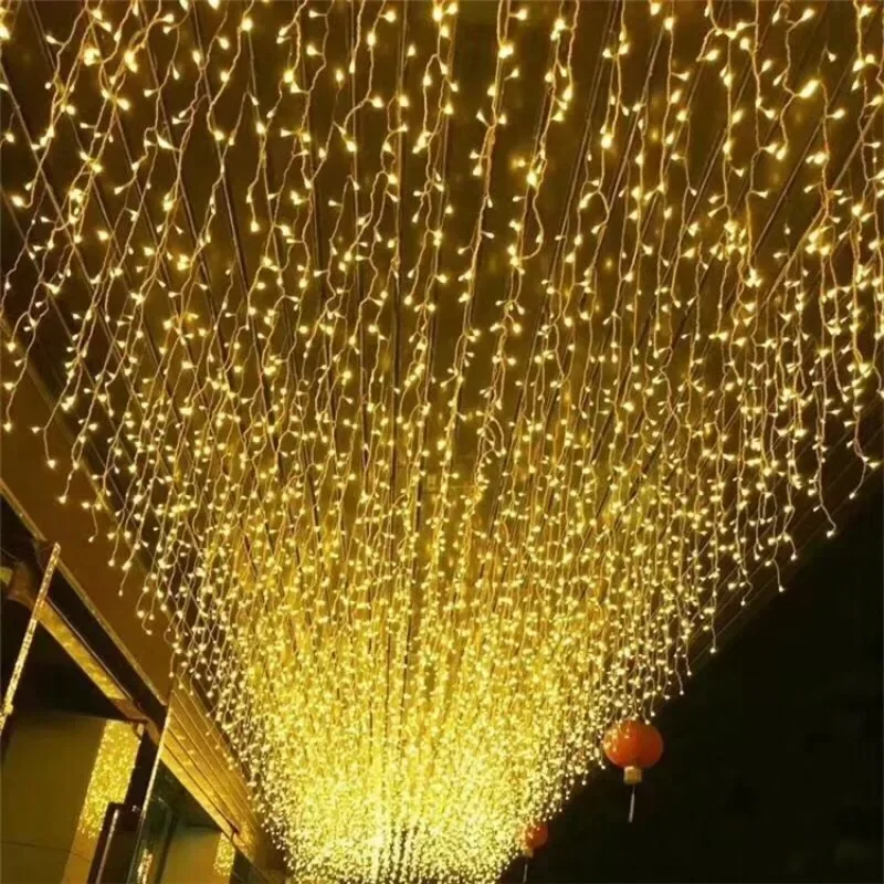 5M Christmas Garland LED Curtain Icicle String Lights Droop 0.4-0.6m AC 220V Garden Street Outdoor Decorative Holiday Light