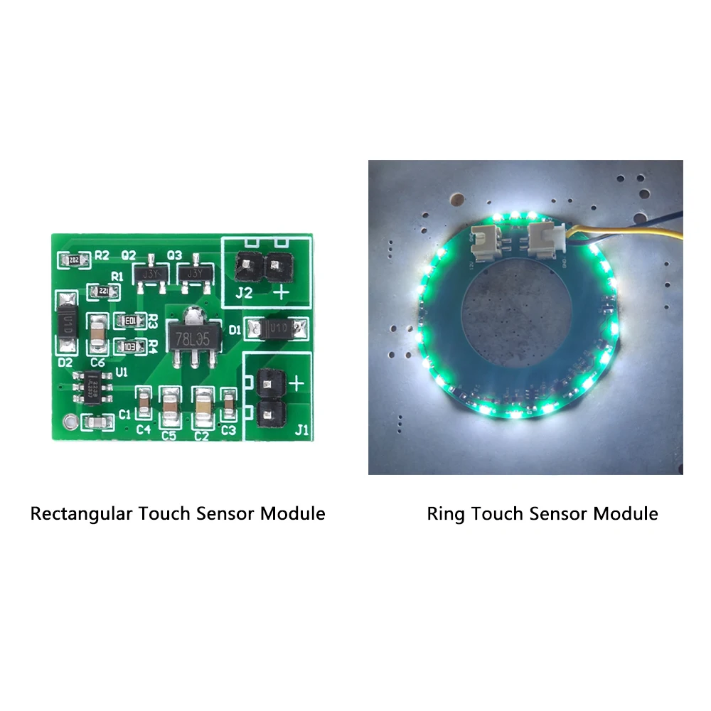 2pcs Touch Sensor LED Light Emitting Module Starry Night Luminous River Table Ring Rectangular Induction Table Driver DC5-24V