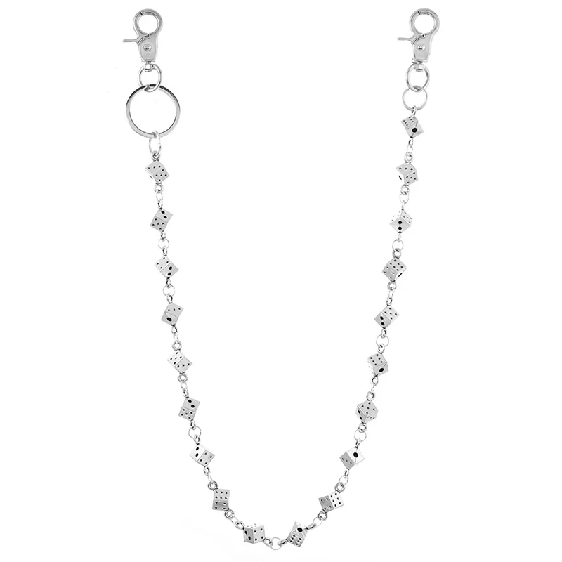 New Punk Style Metal Dice Chain Belt for Men Hip Hop Gothic Pants Chain Retro Punk Waist Chain