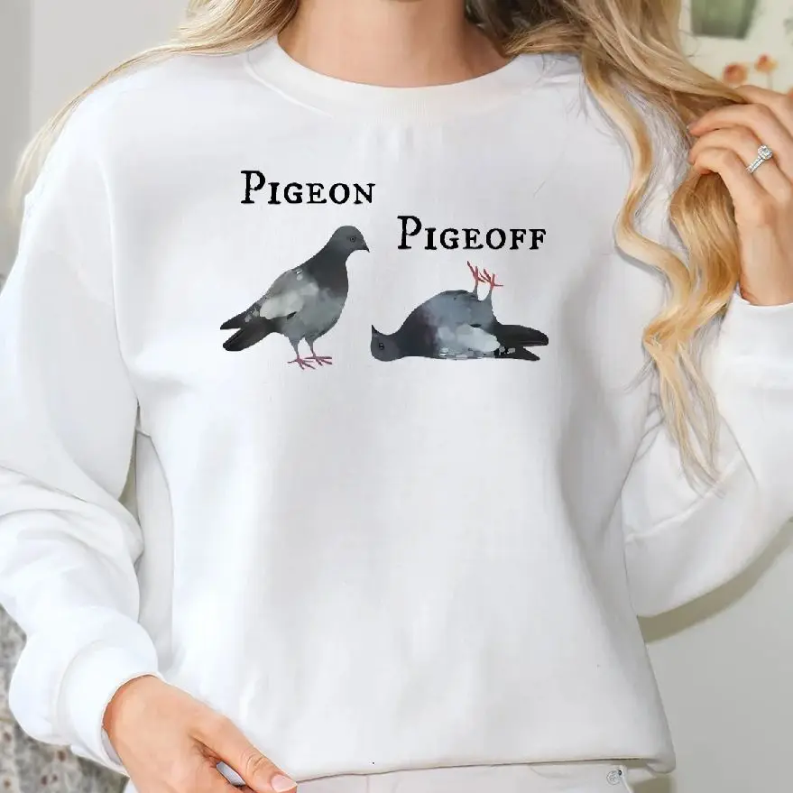 

Sweatshirt Long Sleeves Stylish Pullover Y2K Graphic Hoodies Crew Neck Unisex Casual Daily Wear Funny Meme Pigeon Pigeoff