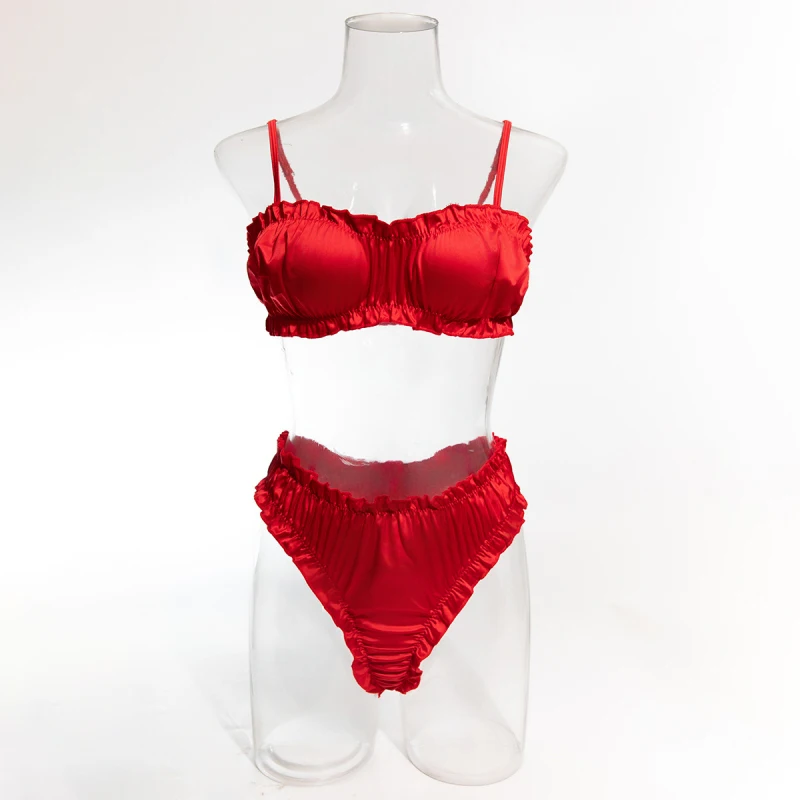 Bikini lingerie set, elastic satin, multi-color, comfortable swimsuit