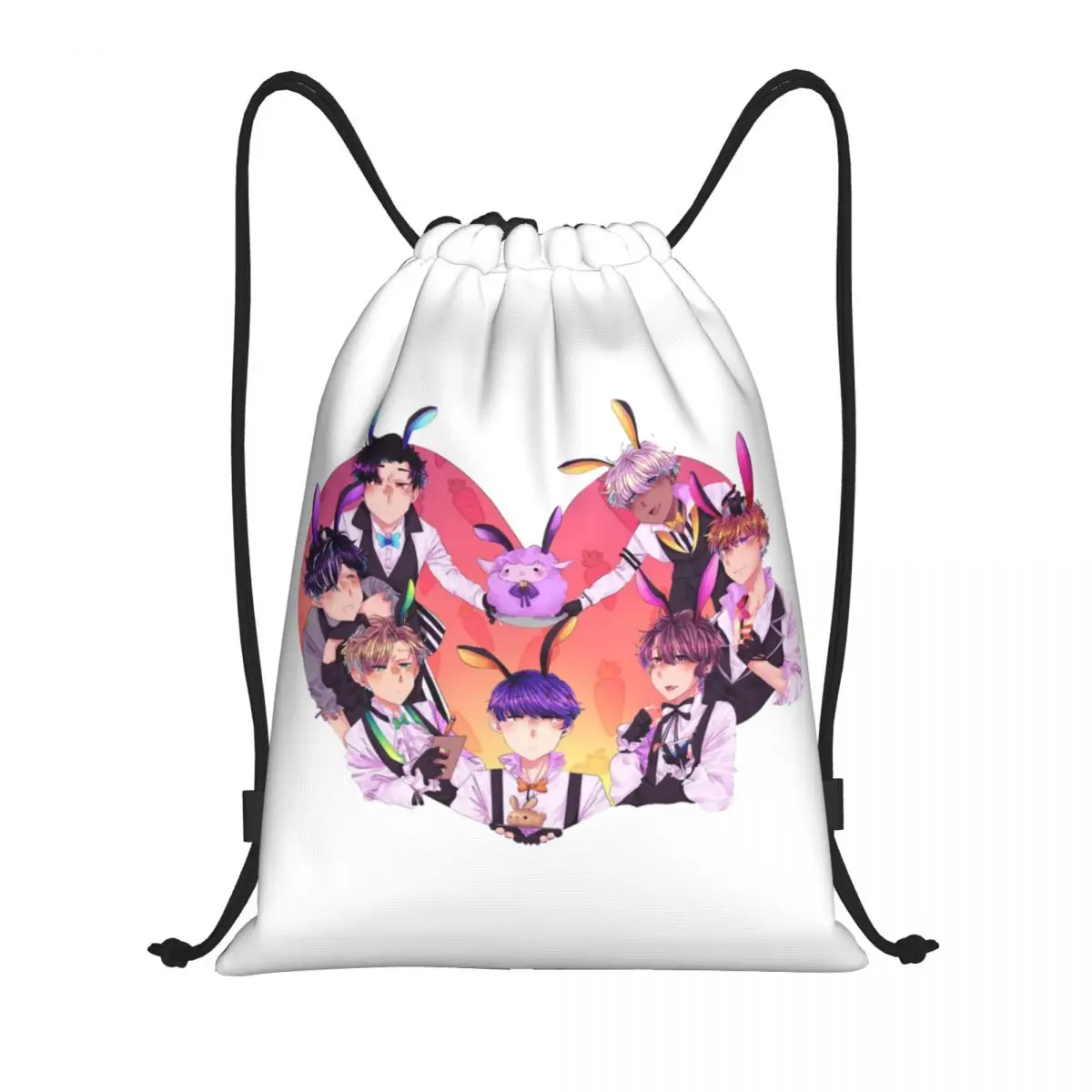 

Bunny Event Obey Me Backpacks Fashion Drawstring Bags Sundries Bag Book Bags for Man Woman Students