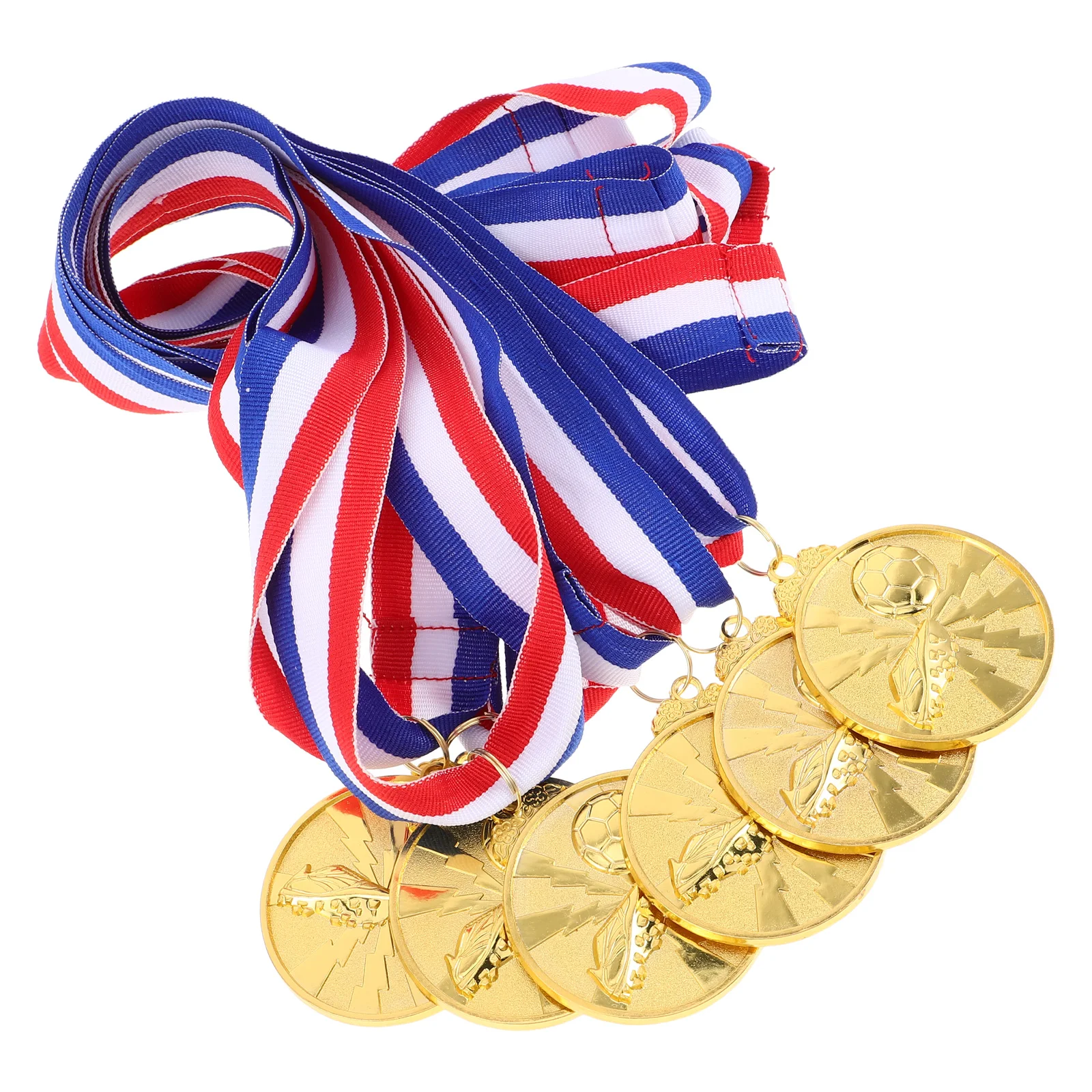 

6pcs Soccer Medals Metal Awards for Kids School Activities Competition Trophies First Prize Model