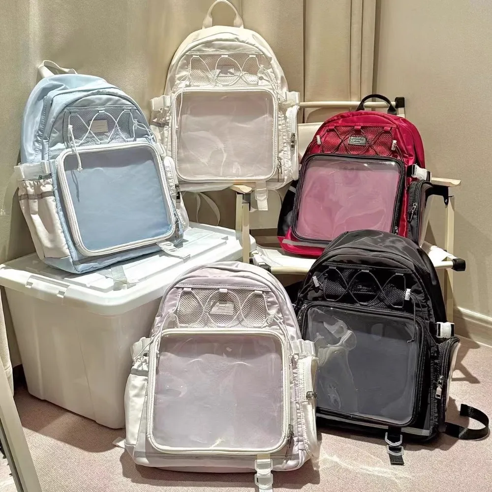 

Drawstring Ita School Bag High Capacity Mochila Student Daily Using Backpack Multi Pockets Bags for Woman Practical Sac Femme