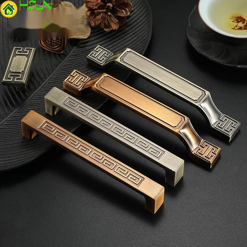 Retro Simple Personality Xin chinese-style Texture home cabinet drawer handle zinc alloy antique hardware handle