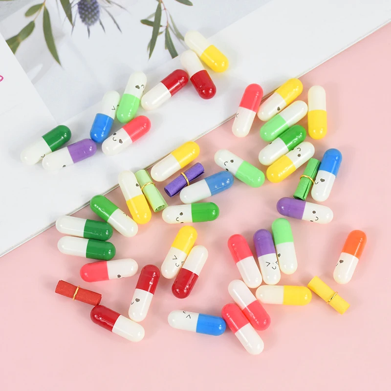 105pcs Message Capsules Letter Love Pill Transparent Color Mini Wish Paper Notes Bottle Wedding Birthday Party Valentine Gifts - view 5