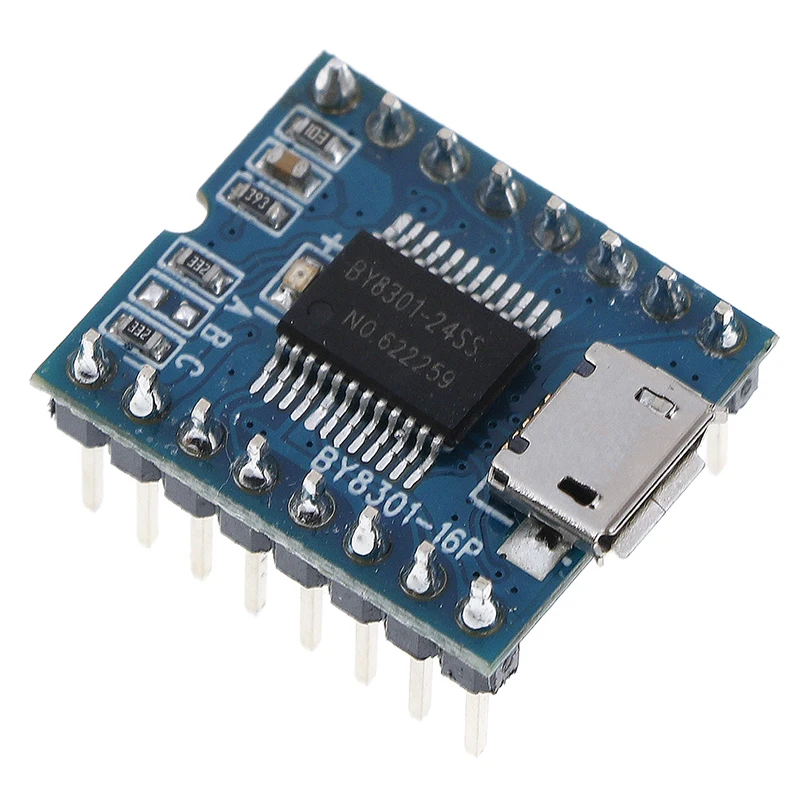 BY8301-16P SSOP2 MP3 Aduio Serial Voice SPI FLASH Module 3W Amplifier Micro USB