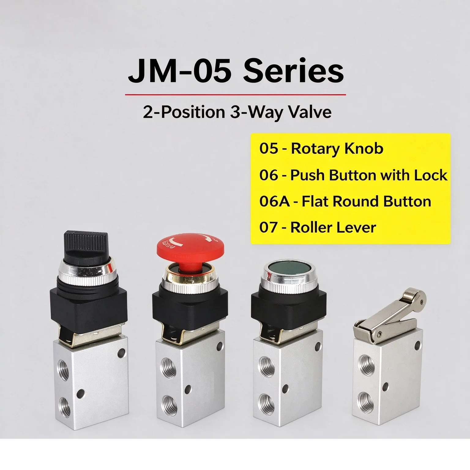 JM Pneumatic Two-Position Three-Way  Manual Pneumatic Valve Switch Control Valves JM-05 JM-06 JM-06A JM-07 Mechanical Valves