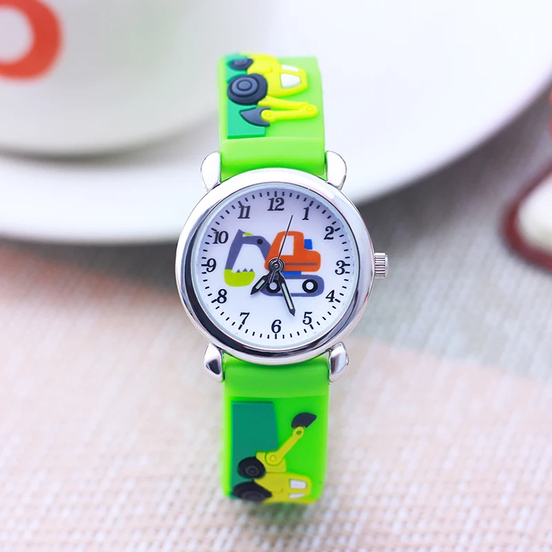 chaoyada children boys girls little kids fashion cool excavator silicone strap quartz watches students cartoon waterproof watch