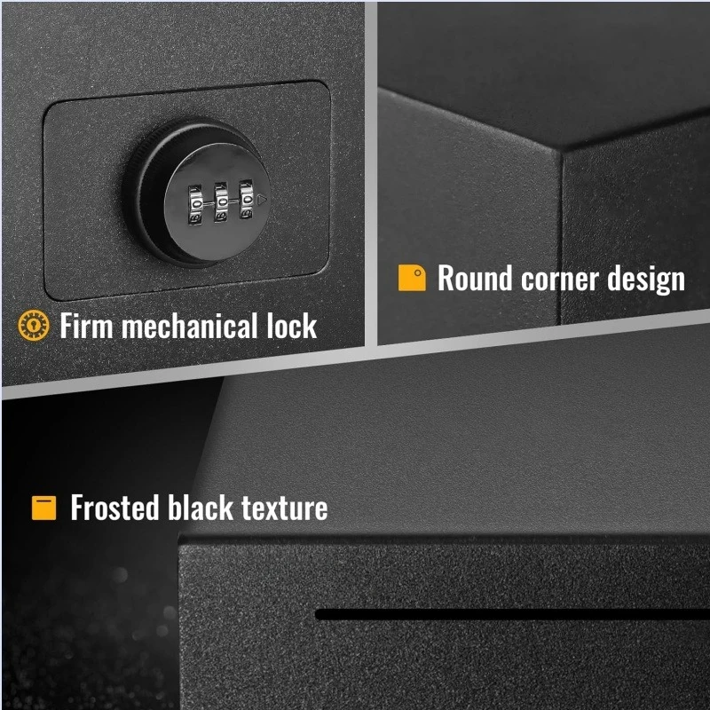 Large Capacity Matte Black Stainless Steel Password Lock Piggy Bank Reusable Children's Gift Storage Box Adult Piggy Bank