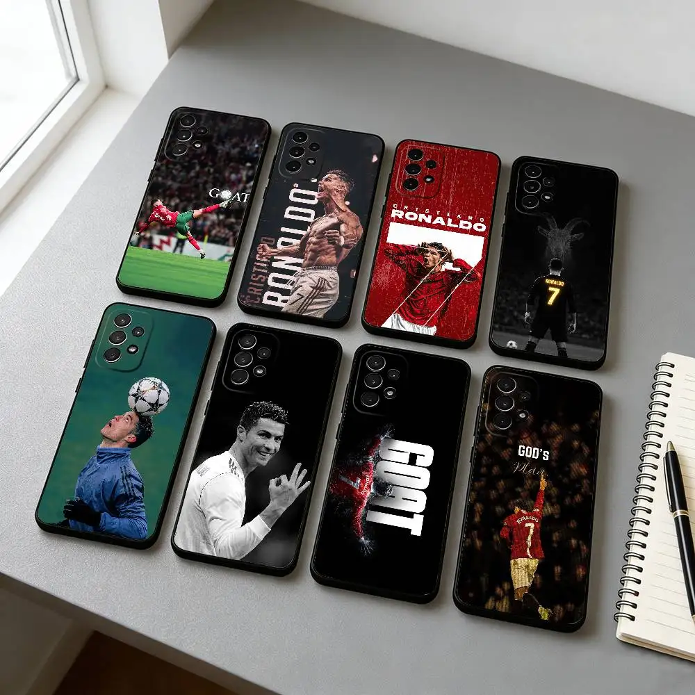 C-Cr7 R-Ronaldo Football Phone Case For Samsung S25,S24,S21,S22,S23,S30,Ultra,S20,Plus,Fe,Soft Silicone Black Cover