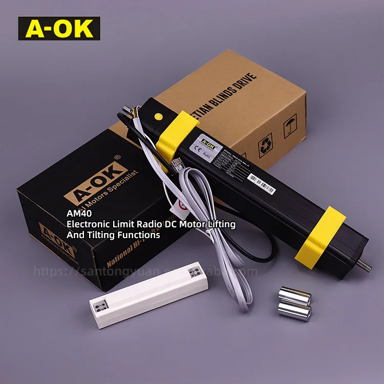 

AM40 Деревянные жалюзи с электроприводом, умный дом, рулонные жалюзи, жалюзи из ПВХ, 40 мм, наклонный A-OK a OK, трубчатый мотор, открывалка для штор