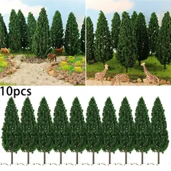 10 pezzi modello alberi di pino layout ferroviario fai da te 15 cm miniatura tavolo di sabbia modello scenario SL 16059 verde paesaggio modelli di alberi di pino