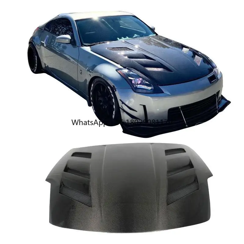 Classic Style Carbon fiber Fibre Front Engine Bonnet Hood for Nissan 350Z Z33 07 up