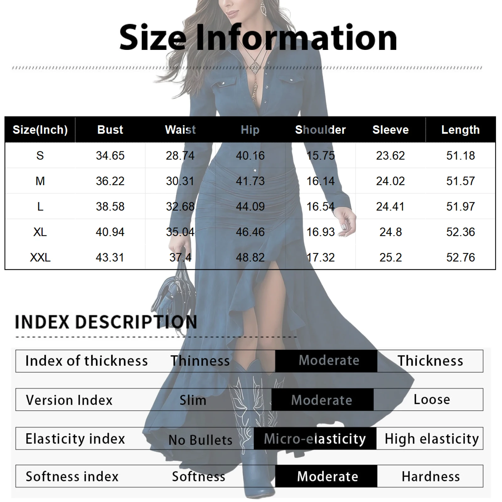 Fall Long Sleeve Button Western Dress Winter Wrap Asymmetric Ruffle Maxi Dress Trendy Flowy High Low Hem Cowgirl Elegant Dress