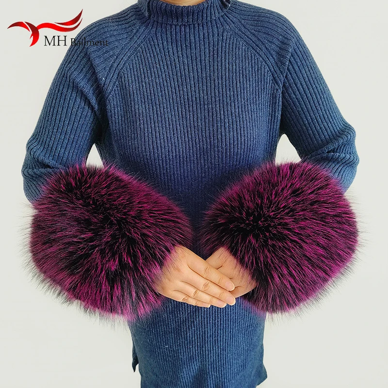 ฤดูหนาวFaux Fur Cuffแขนหรูหราขนสัตว์ปลอมCuffsหญิงThicken Warm Plushสายรัดข้อมือWindproof Oversleeve