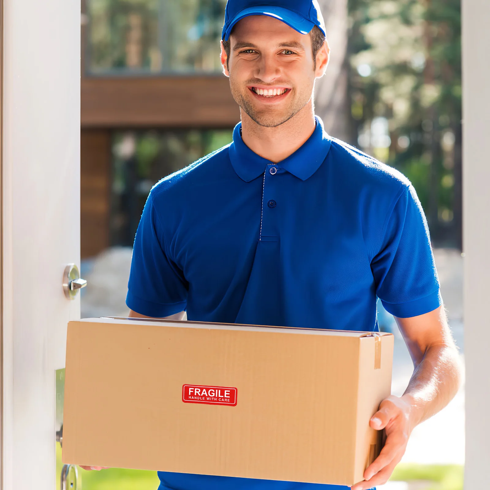 

150pcs Fragile Warning Labels Handle With Care Sticker For Shipping Packing Moving Durable Adhesive Paper Label For Cartons